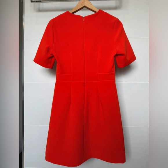 Topshop Orange 1960s-style popper shift dress Size US 4 - Picture 3 of 9